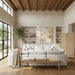 Nara - Linen Textured Fabric Upholstered Bench - Painted Natural - Simple Home Plus