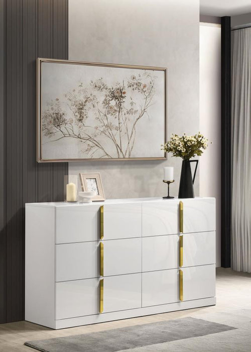 Ines - 6-Drawer Bedroom Dresser Cabinet - Simple Home Plus