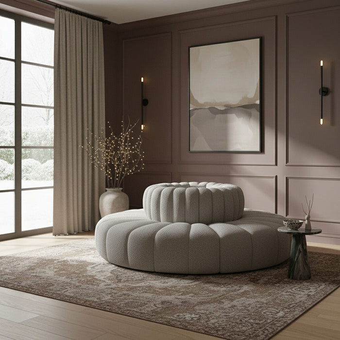 Arc - Boucle Fabric 8 Piece Round Modular Sofa - Simple Home Plus