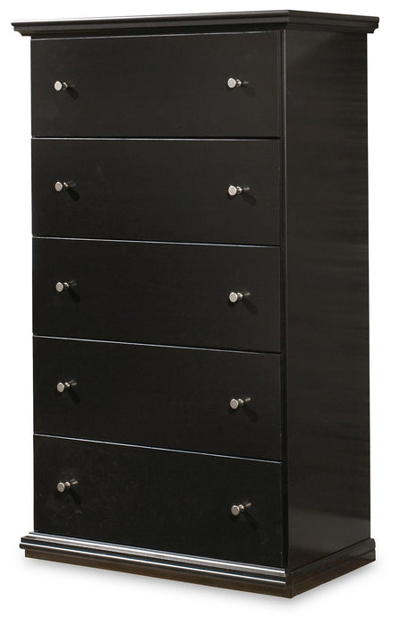 Maribel - Black - Five Drawer Chest - Simple Home Plus