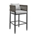Alegria - Outdoor Patio 5-Piece Bar Table Set In Aluminum With Gray Rope And Cushions - Simple Home Plus