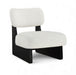 Vetra - Linen Textured Fabric Upholstered Accent Chair With Black Base - Simple Home Plus