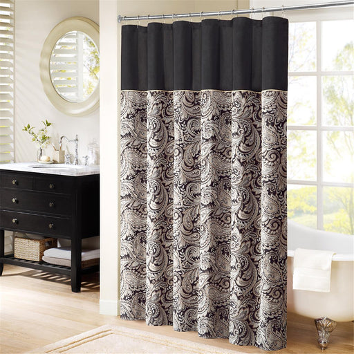 Aubrey - Shower Curtain - Black - Simple Home Plus