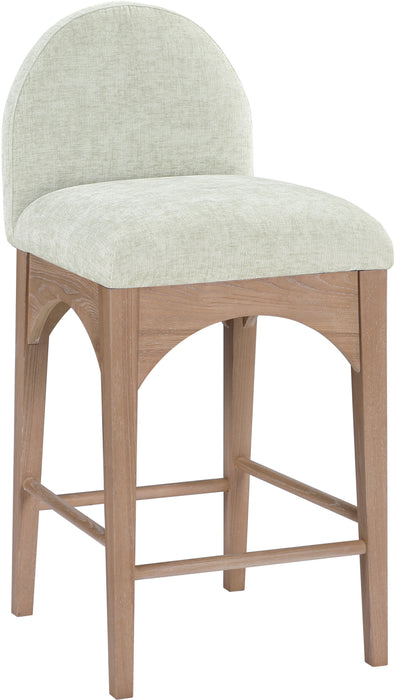 Waldorf - Chenille Stool With Natural Legs - Simple Home Plus