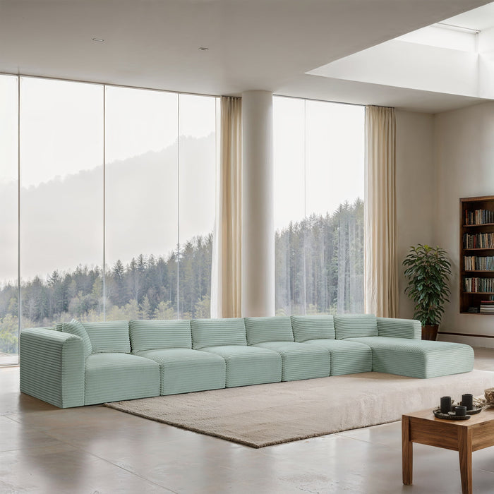 Shaggy - 6 Piece Modular Sectional With Chaise - Simple Home Plus