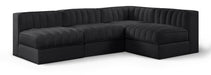 Rummi - Armless Velvet Performance Fabric Upholstered 4 Piece Modular Sectional - Simple Home Plus