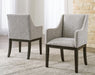 Burkhaus - Dining UPH Arm Chair (Set of 2) - Beige / Dark Brown - Simple Home Plus