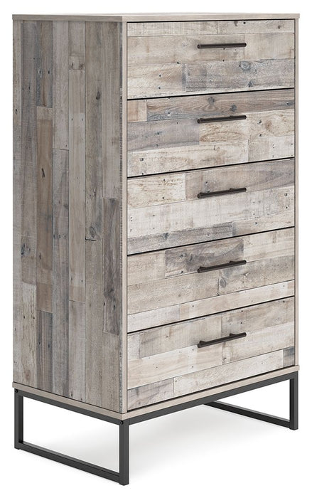 Neilsville - Whitewash - Five Drawer Chest - Simple Home Plus
