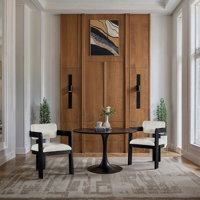Sacha - Linen Dining Chair With Black Base (Set of 2) - Simple Home Plus