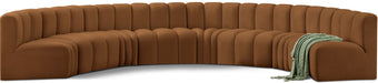 Arc - Velvet 8 Piece U-Shaped Modular Sofa - Saddle - Simple Home Plus