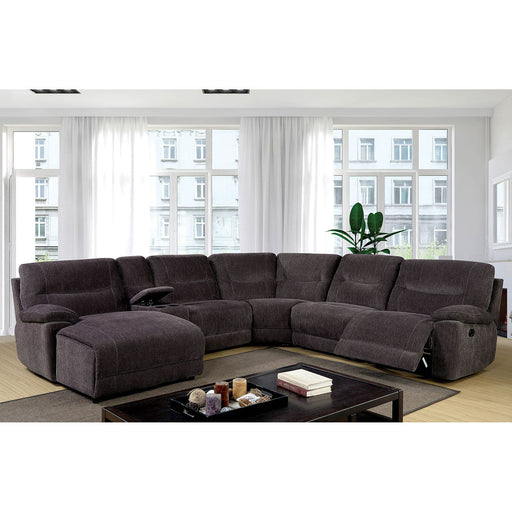 Zuben - Sectional With Console - Gray - Simple Home Plus