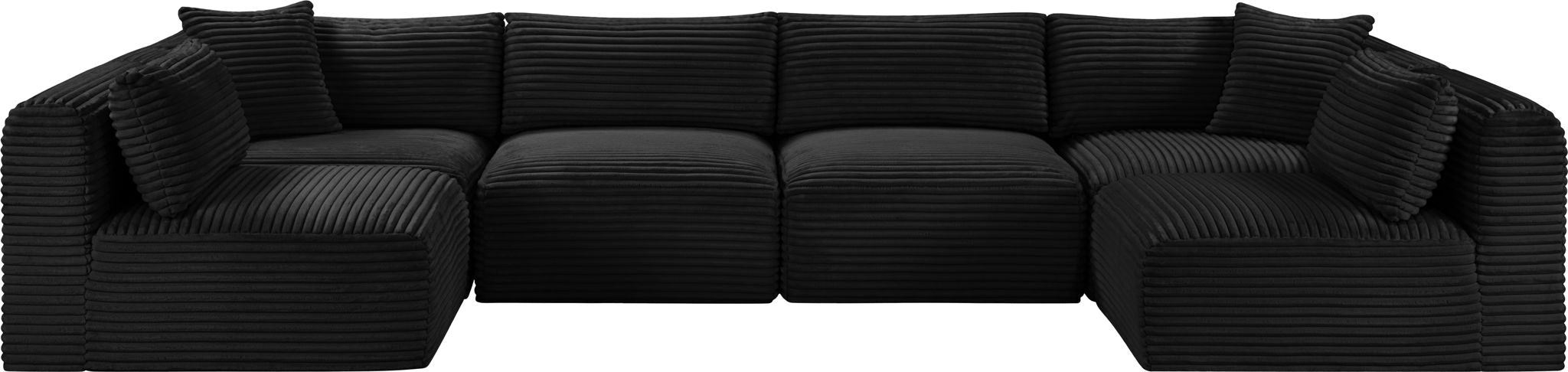 Shaggy - 6 Piece Modular U-Shaped Armless Sectional - Simple Home Plus