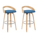 Sonia - Modern Swivel Bar Height Stool - Patterned Oak Wood Finish - Simple Home Plus