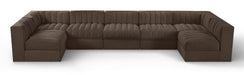 Rummi - Velvet Performance Fabric Upholstered 7 Piece Modular Sectional (With 2 Corner Chairs) - Simple Home Plus