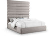 Adam - Linen Fabric Bed With 89" Headboard - Simple Home Plus