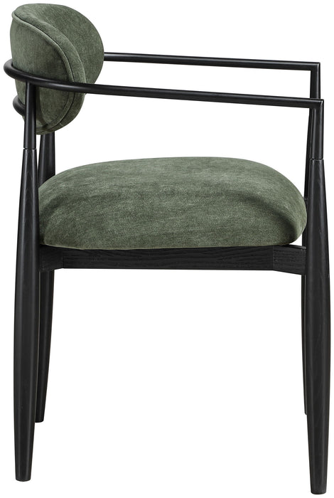 Riccio - Fabric Dining Arm Chair (Set of 2) - Black Frame - Simple Home Plus
