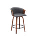 Diana - Swivel Walnut Wood Faux Leather Counter Stool - Simple Home Plus
