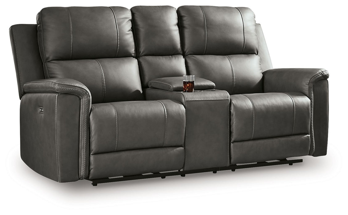 Bleckley - Power Reclining Loveseat With Console / Adjustable Headrest - Simple Home Plus