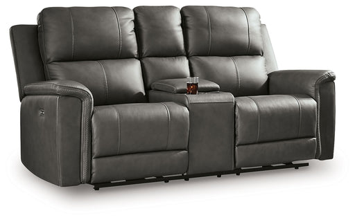 Bleckley - Power Reclining Loveseat With Console / Adjustable Headrest - Simple Home Plus
