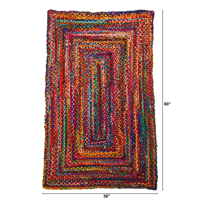 5' x 3' Handmade Braided Cape Cod Coastal Jute Rug
