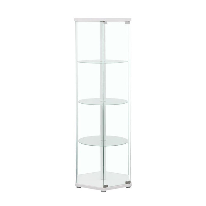 Zahavah - 4-Shelf Hexagonal Clear Glass Curio Cabinet - Simple Home Plus