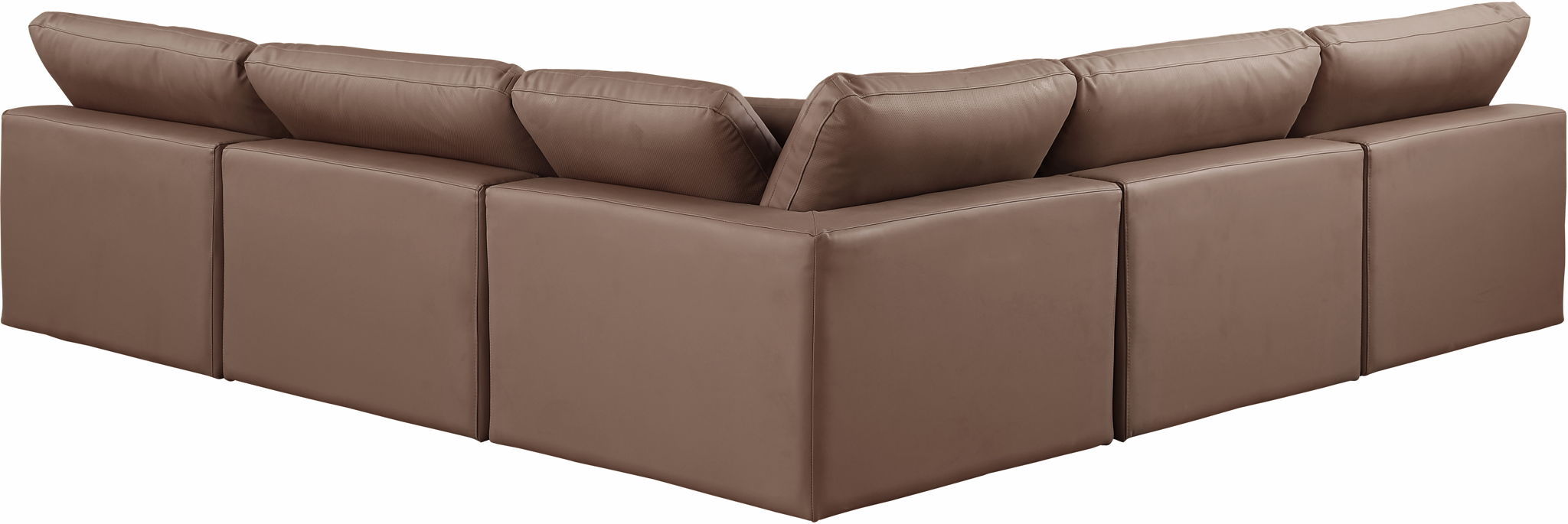 Comfy - 5 Piece Faux Leather Modular Corner Armless Sectional - Simple Home Plus