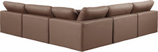 Comfy - 5 Piece Faux Leather Modular Corner Armless Sectional - Simple Home Plus