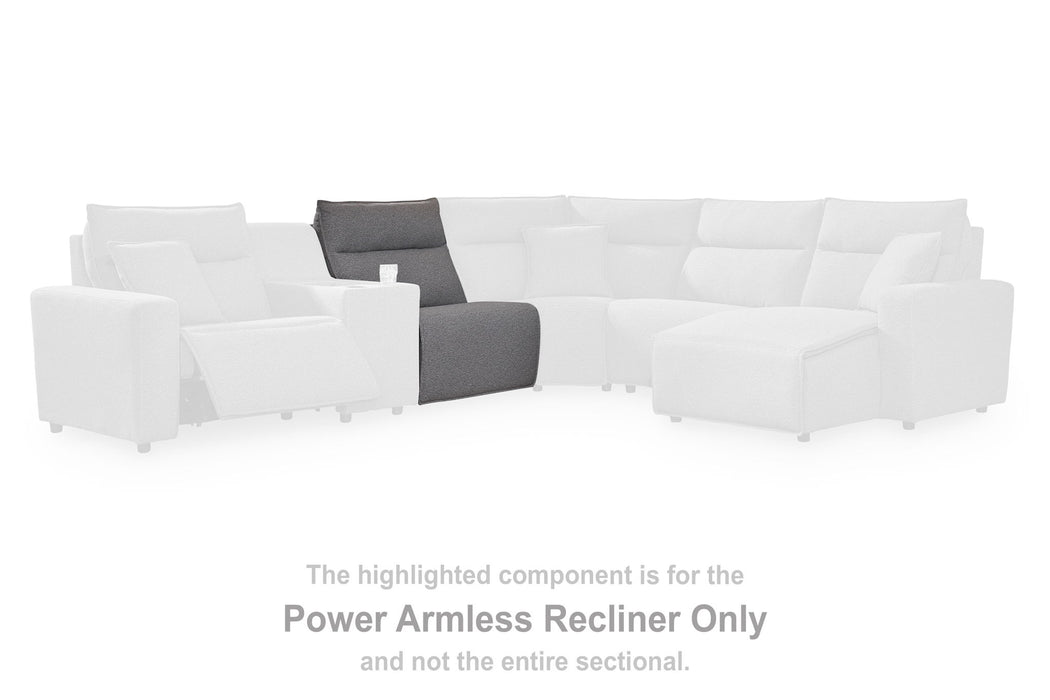 ModMax II - Power Armless Recliner With Adjustable Headrest - Salt And Pepper - Simple Home Plus