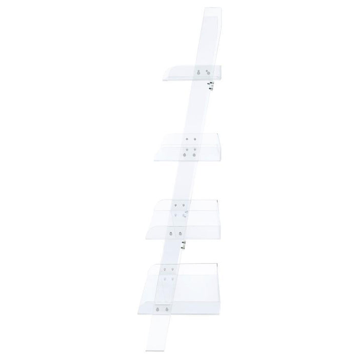 Amaturo - 4-Shelf Acrylic Ladder Bookshelf - Clear - Simple Home Plus