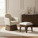 Marlowe - Linen Textured Fabric Upholstered Swivel Accent Chair - Stained Brown - Simple Home Plus