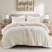 Riordan - King/California King Cable Knit Comforter Set - Ivory - Simple Home Plus