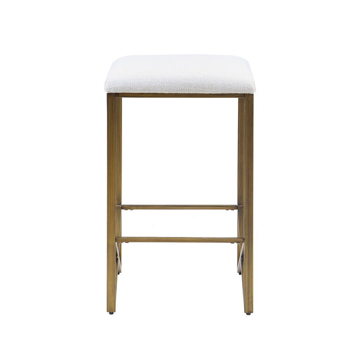Marino - Backless Upholstered Counter Stool - Ivory - Simple Home Plus