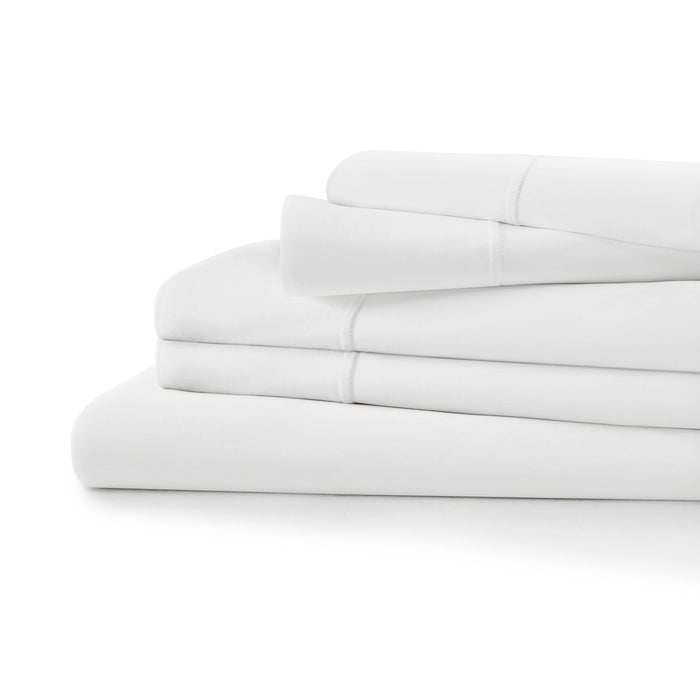 Split King Stretch Jersey Sheet Set - White - Simple Home Plus