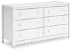 Hallityn - White - Six Drawer Dresser - Simple Home Plus