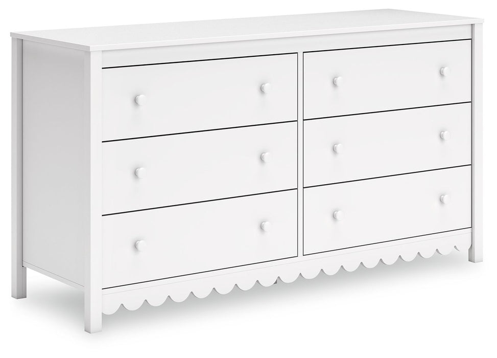 Hallityn - White - Six Drawer Dresser - Simple Home Plus