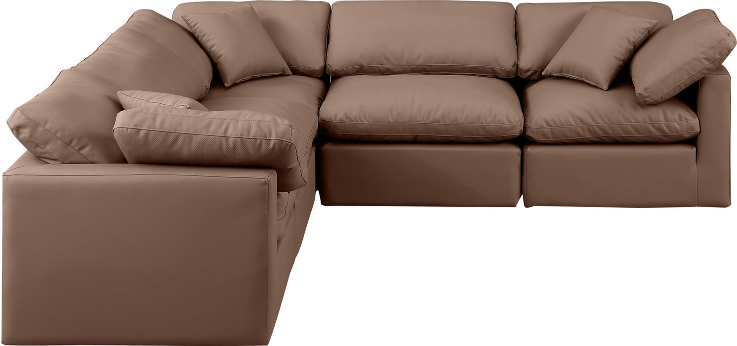 Indulge - Faux Leather 5 Piece Modular Corner Sectional - Simple Home Plus