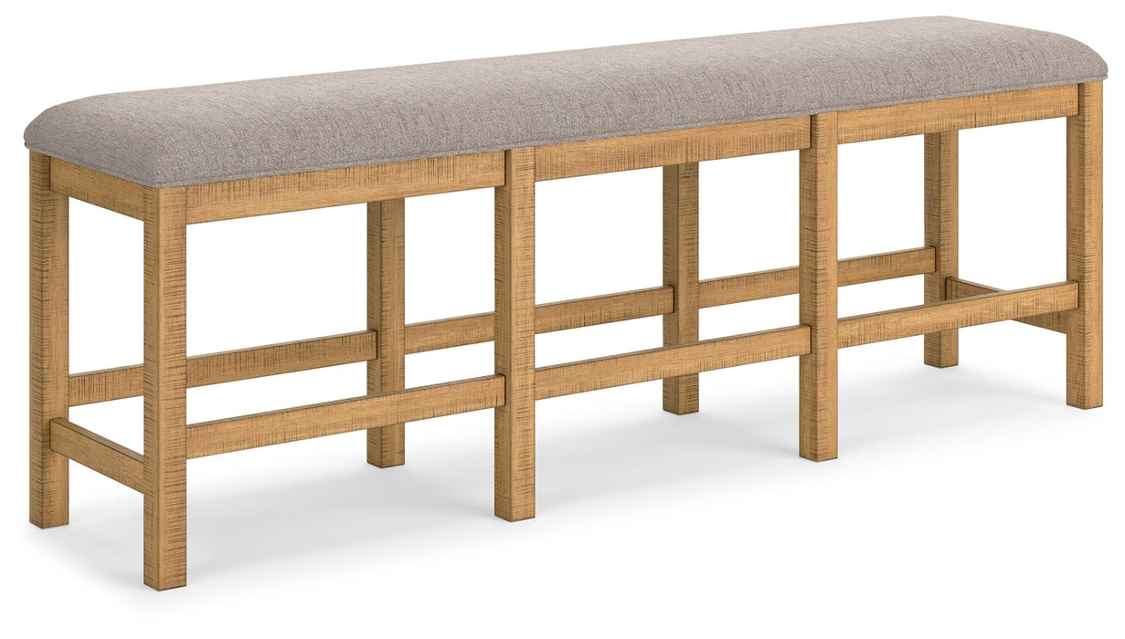 Havonplane - Brown - XL Counter Height Upholstered Dining Bench - Simple Home Plus