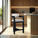 Sacha - Linen Stool With Black Base - Simple Home Plus