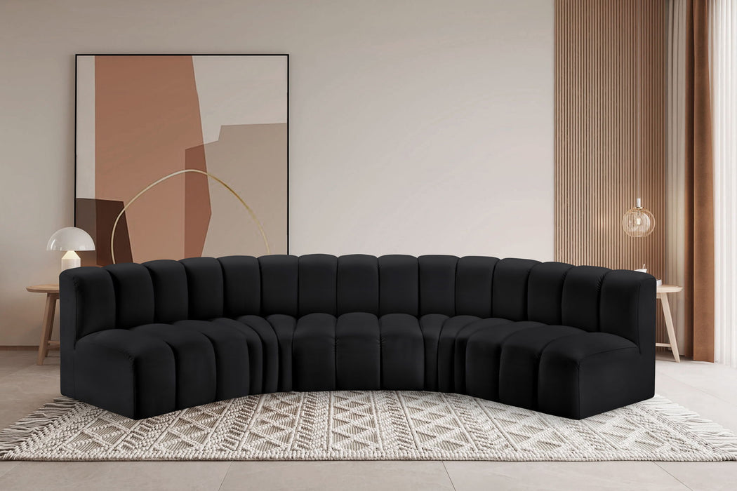 Arc - Faux Leather 5 Piece U-Shaped Modular Sofa - Simple Home Plus