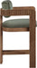 Sacha - Velvet Stool With Brown Base - Simple Home Plus