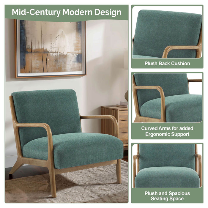Novak - Mid-Century Modern Accent Armchair (Set of 2) - Teal - Simple Home Plus