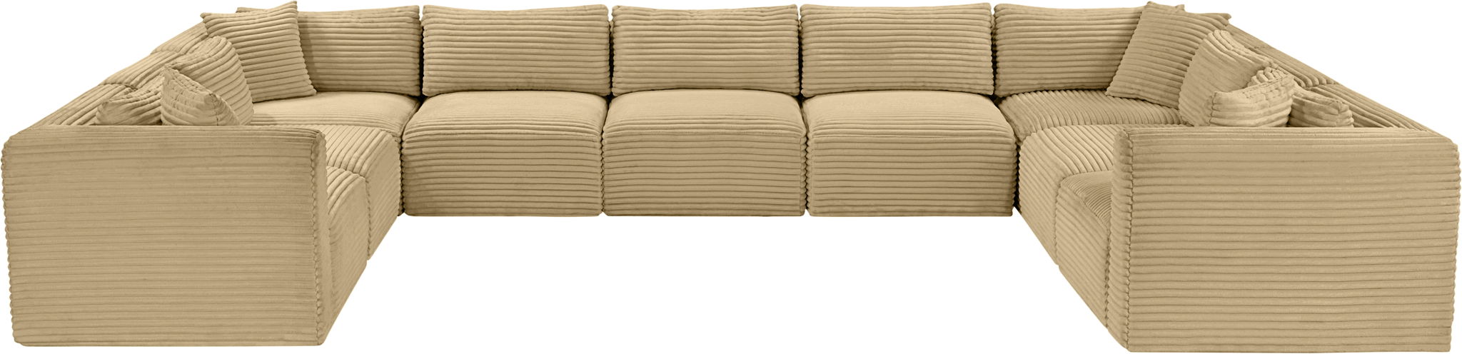 Shaggy - Fabric 9 Piece Modular U-Shaped Sectional - Simple Home Plus