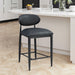 Riccio - Faux Leather Stool - Black Frame - Simple Home Plus