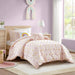 Callie - 4 Piece Twin/Twin Long Pom Pom Comforter Set - Pink Multi - Simple Home Plus