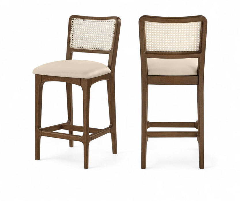 Atrium - Counter Stool With Brushed Brown Base (Set of 2) - Simple Home Plus