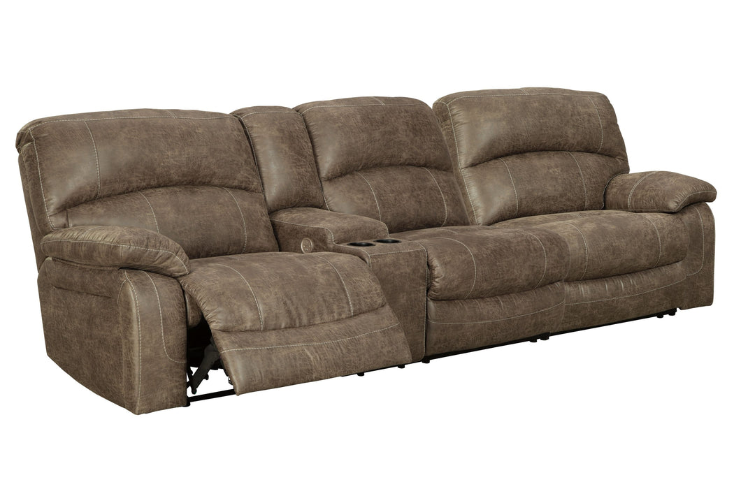 Segburg - Driftwood - 2-Piece Power Reclining Sectional - Simple Home Plus