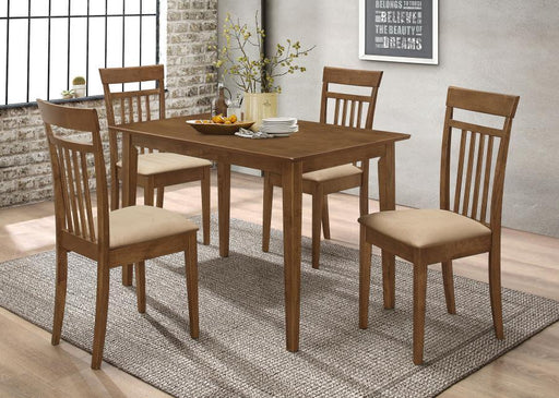Robles - 5 Piece Dining Set - Chestnut And Tan - Simple Home Plus