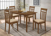 Robles - 5 Piece Rectangular Dining Table Set - Chestnut - Simple Home Plus