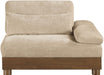 Turin - Chenille Fabric Upholstered Modular Arm Chair - Walnut Base - Simple Home Plus