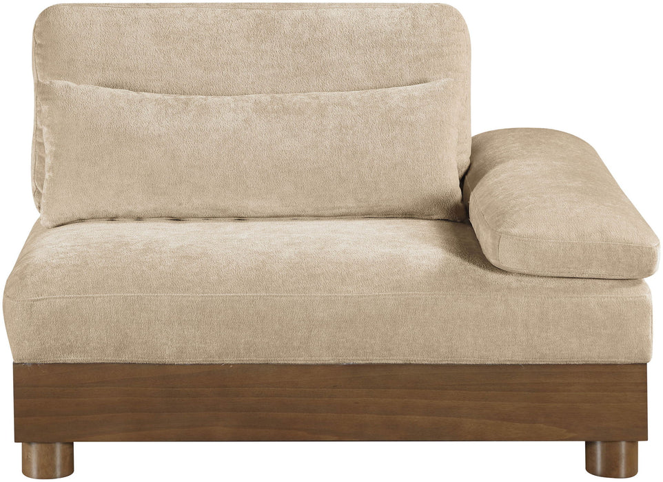 Turin - Chenille Fabric Upholstered Modular Arm Chair - Walnut Base - Simple Home Plus